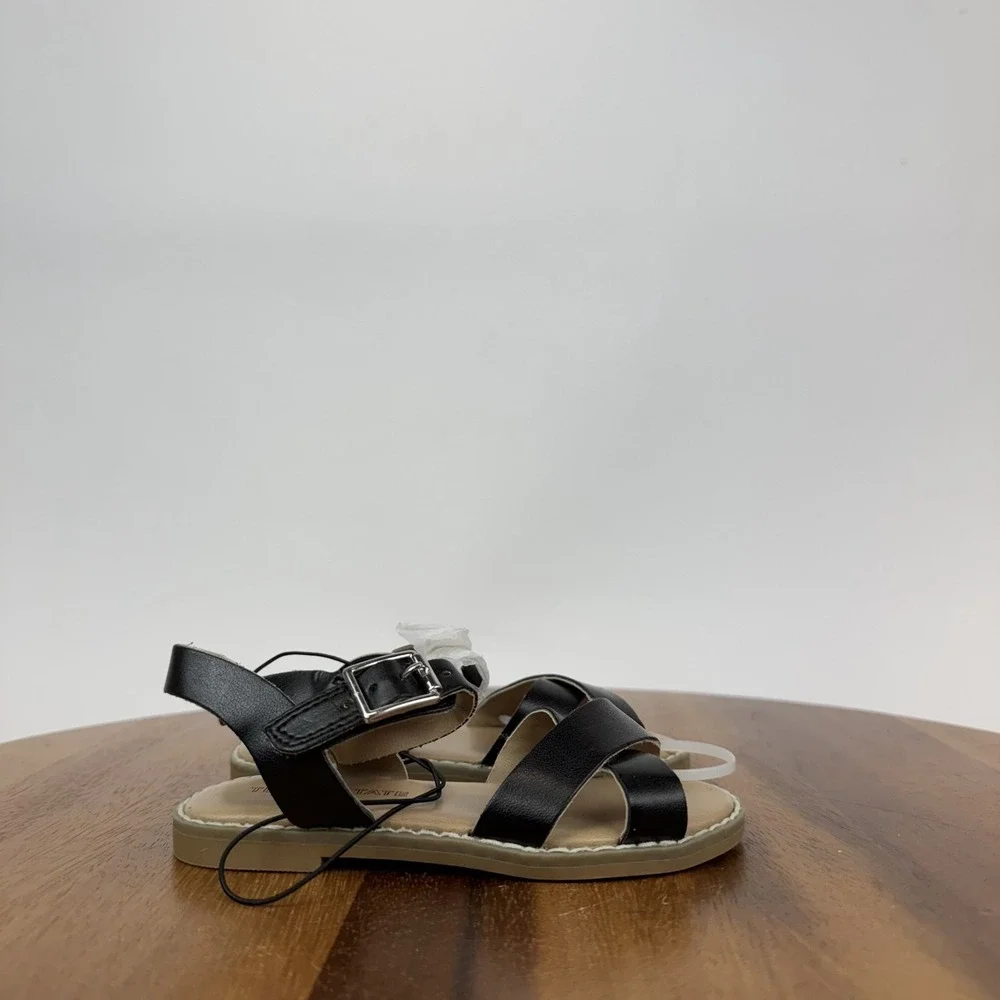New Girls‎ Little Kids Tucker + Tate Tarya Strappy Black Sandals Size 7 C NWOB